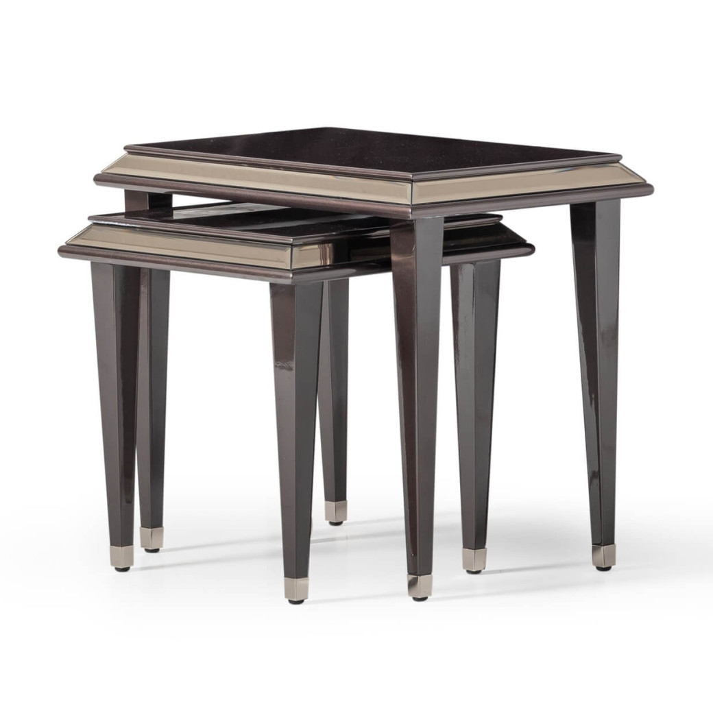 Nesting Tables Glossy Mocha Sand Lousanne Collection By Michael Amini . LFR-LUSN224-414