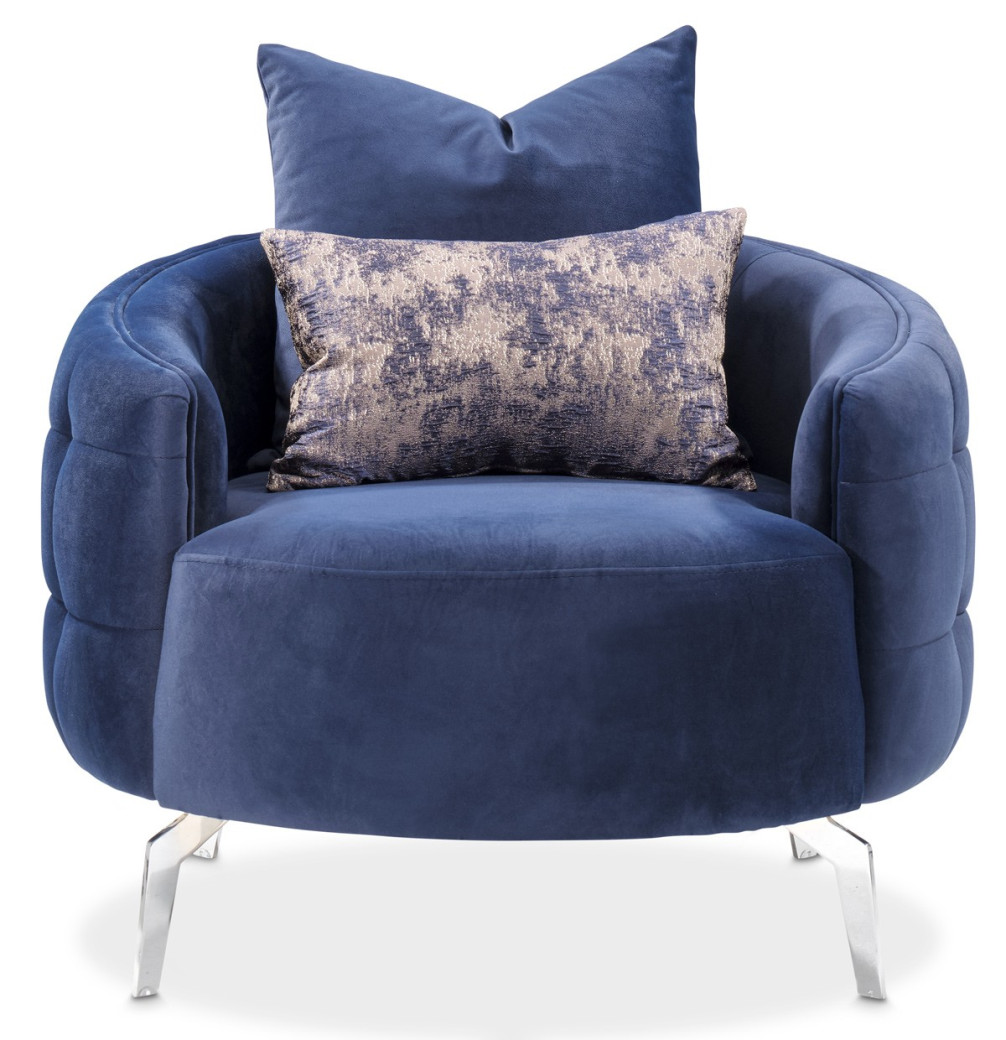 Chair Indigo Silver Celine by Michael Amini LFR-CLNE835-IDG-808
