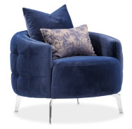 Chair Indigo Silver Celine by Michael Amini LFR-CLNE835-IDG-808