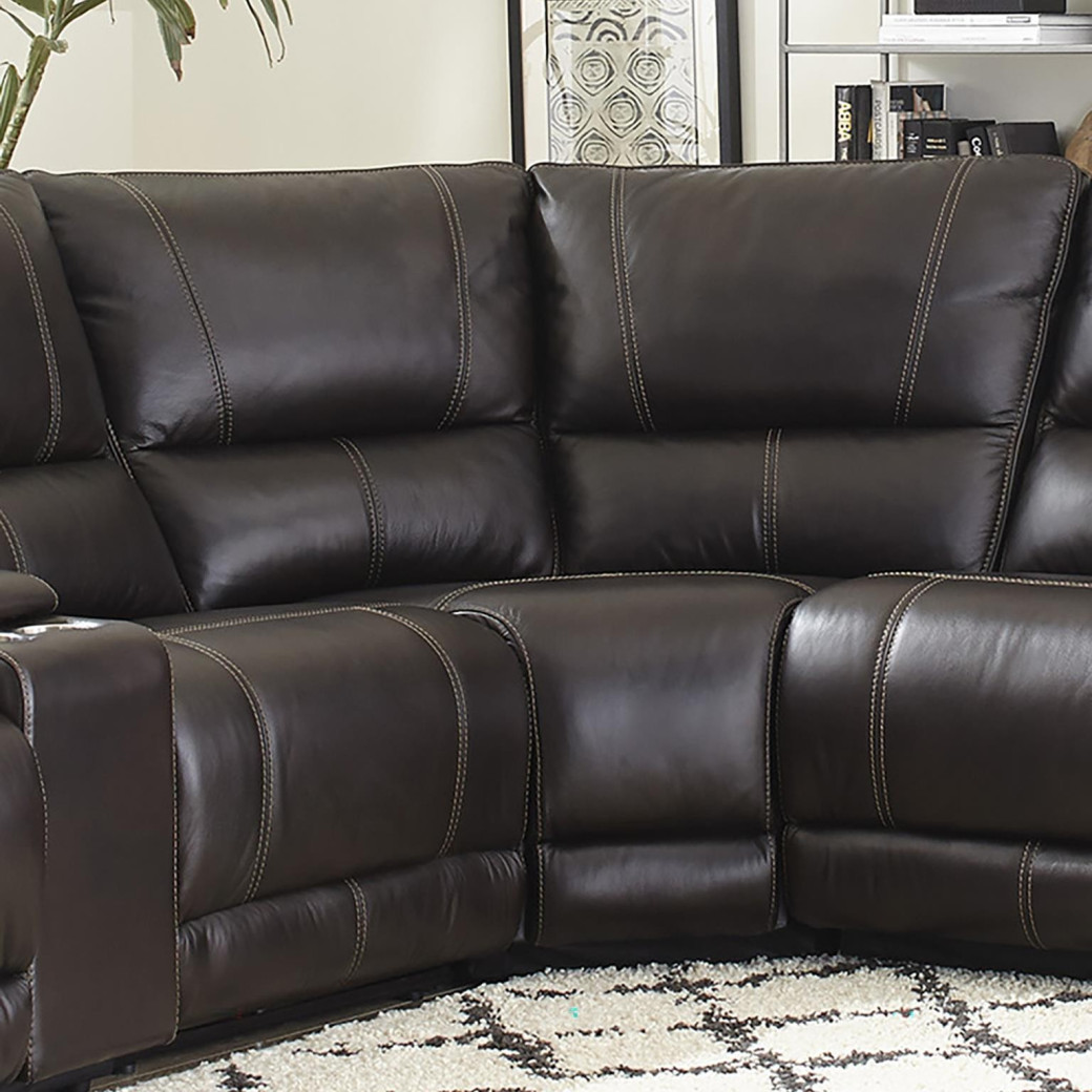 6PC Whitman Verona Coffee Top Grain Leather Modular Powered Free Motion Cordless By Parker-House Furniture.MWHI-PACKA(H)-P50-VCO