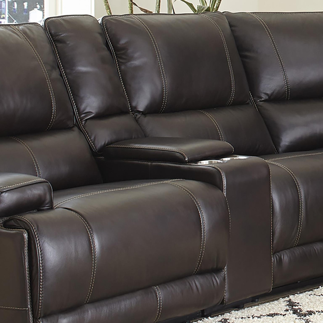 6PC Whitman Verona Coffee Top Grain Leather Modular Powered Free Motion Cordless By Parker-House Furniture.MWHI-PACKA(H)-P50-VCO
