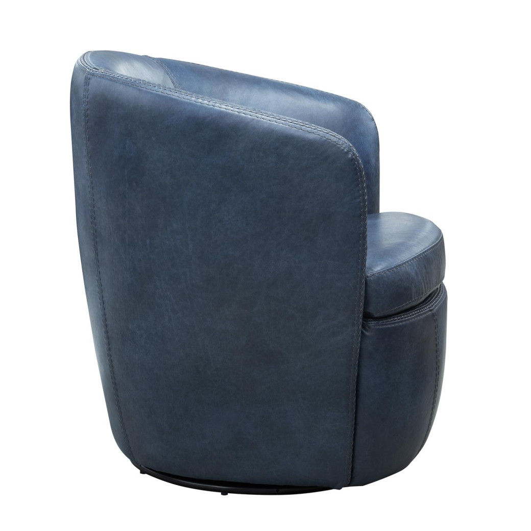 Barolo - Vintage Navy Swivel Genuine Leather Club Chair By Parker House Furniture
