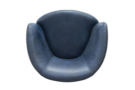 Barolo - Vintage Navy Swivel Genuine Leather Club Chair By Parker House Furniture