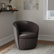 Barolo - Vintage Slate Swivel Genuine Leather Club Chair By Parker House Furniture
