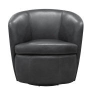Barolo - Vintage Slate Swivel Genuine Leather Club Chair By Parker House Furniture