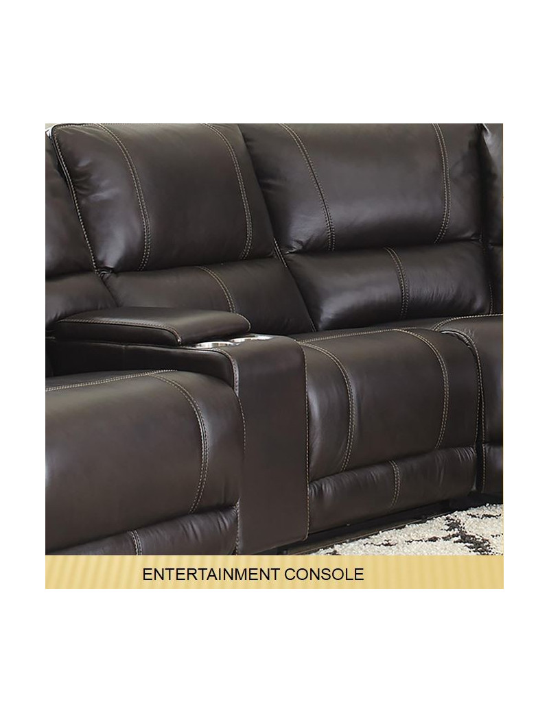 6PC Whitman Verona Coffee Top Grain Leather Modular Powered Free Motion Cordless By Parker-House Furniture.MWHI-PACKA(H)-P50-VCO