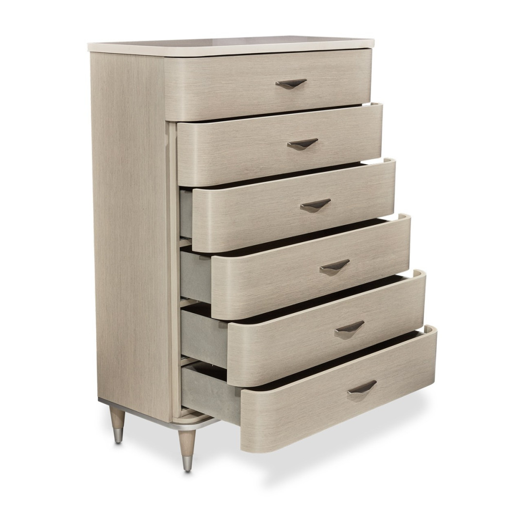 6 Drawer Vertical Storage Cabinets-Chest of Drawers Eclipse Collection by Michael Amini.KI-ECLP070-135