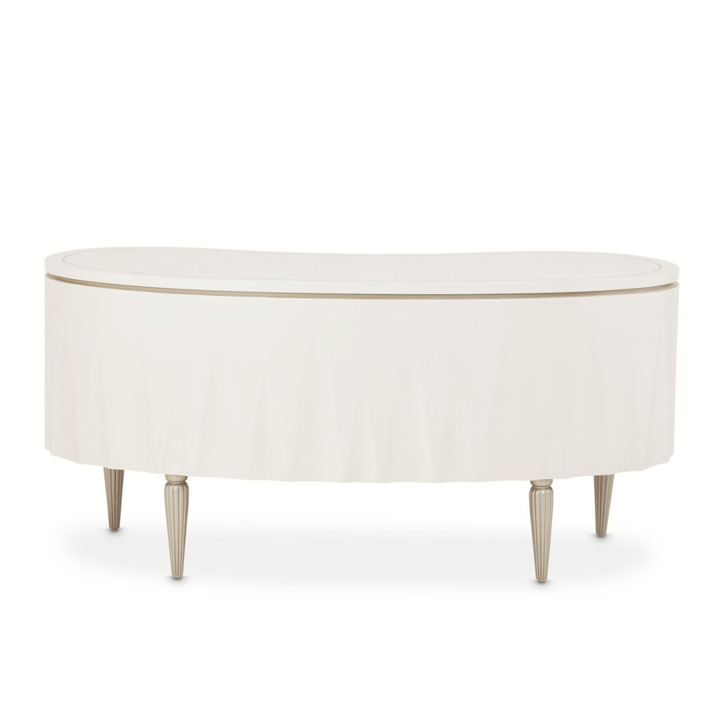 Creamy Pearl Finish Desk London Place Collection By Michael Amini
