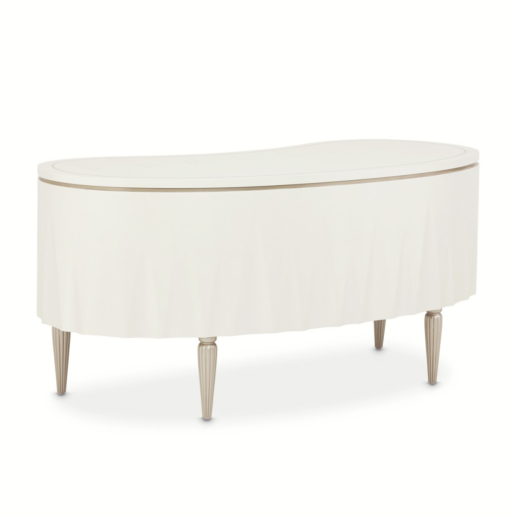 Creamy Pearl Finish Desk London Place Collection By Michael Amini