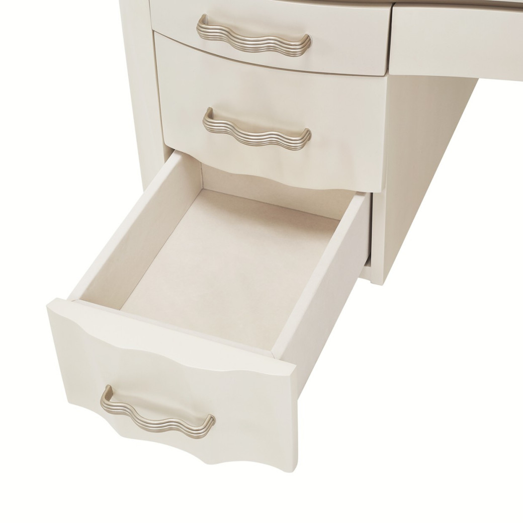 Creamy Pearl Finish Desk London Place Collection By Michael Amini