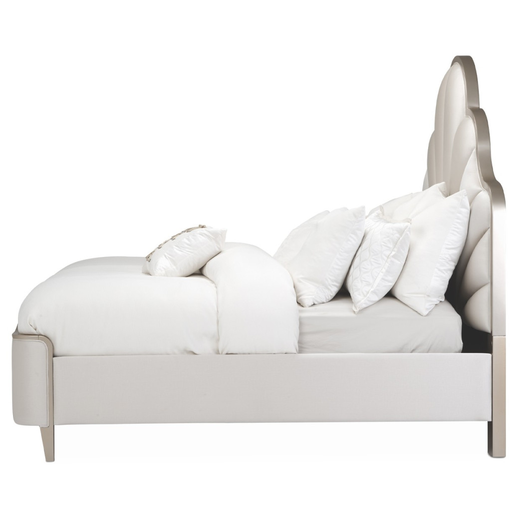 Queen Scalloped Panel Bed (3 pc) Malibu Crest Chardonnay Finish Collection by Michael Amini.9007000QN3-822