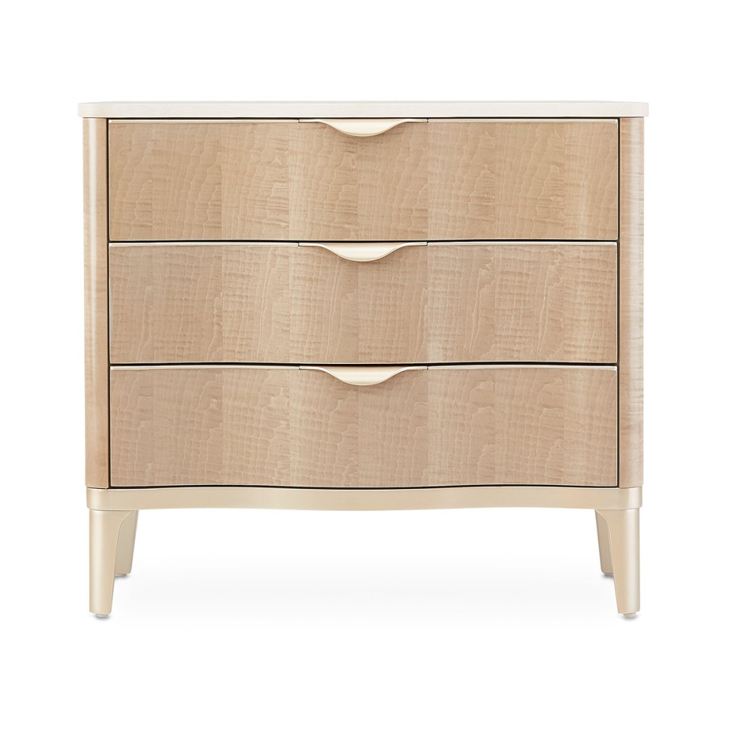 Accent Cabinet-Night Stand Malibu Crest Chardonnay Finish Collection by Michael Amini. 9007040-131