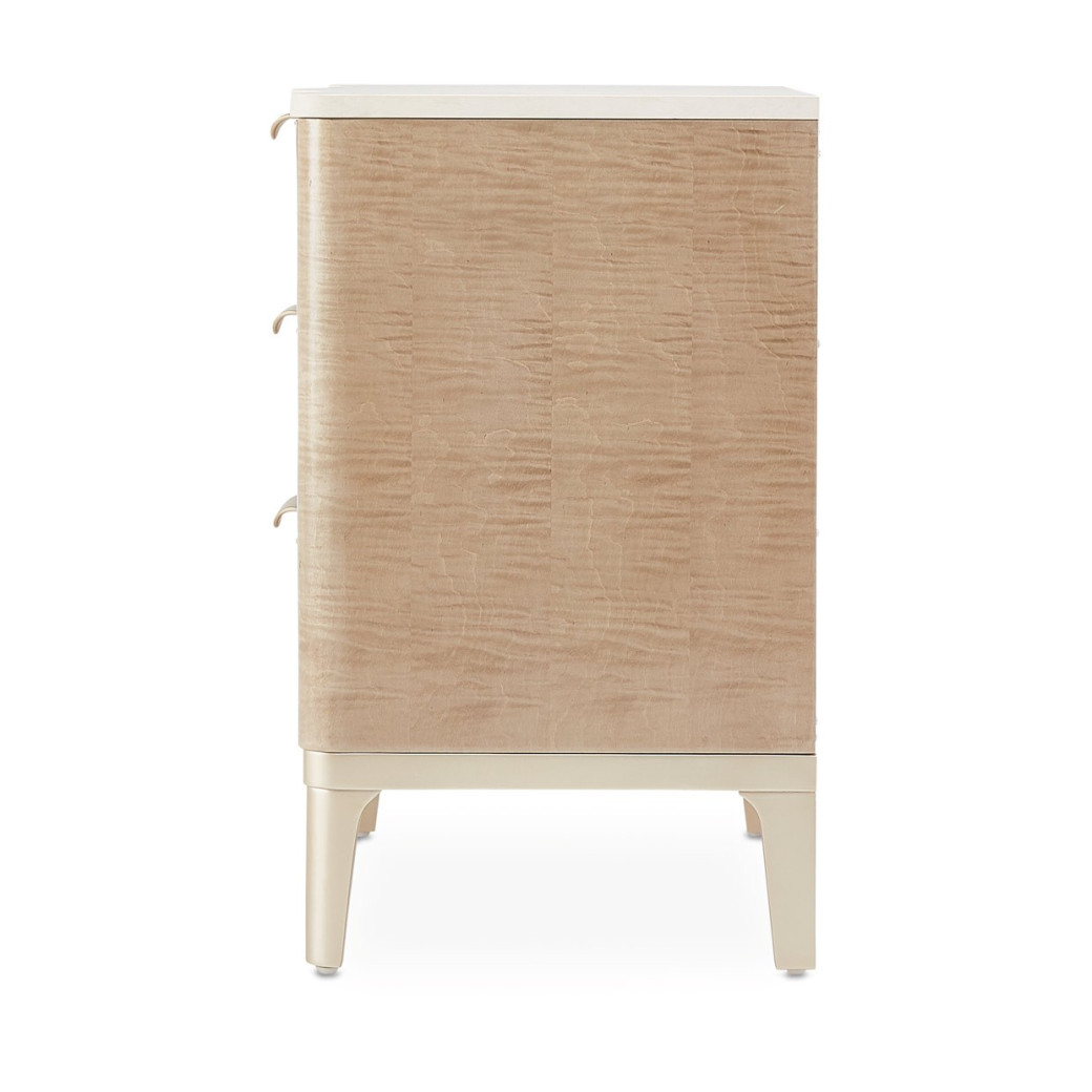 Accent Cabinet-Night Stand Malibu Crest Chardonnay Finish Collection by Michael Amini. 9007040-131