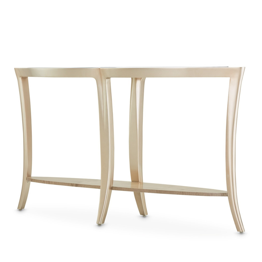 Console Table W/Glass Malibu Collection By Michael Amini