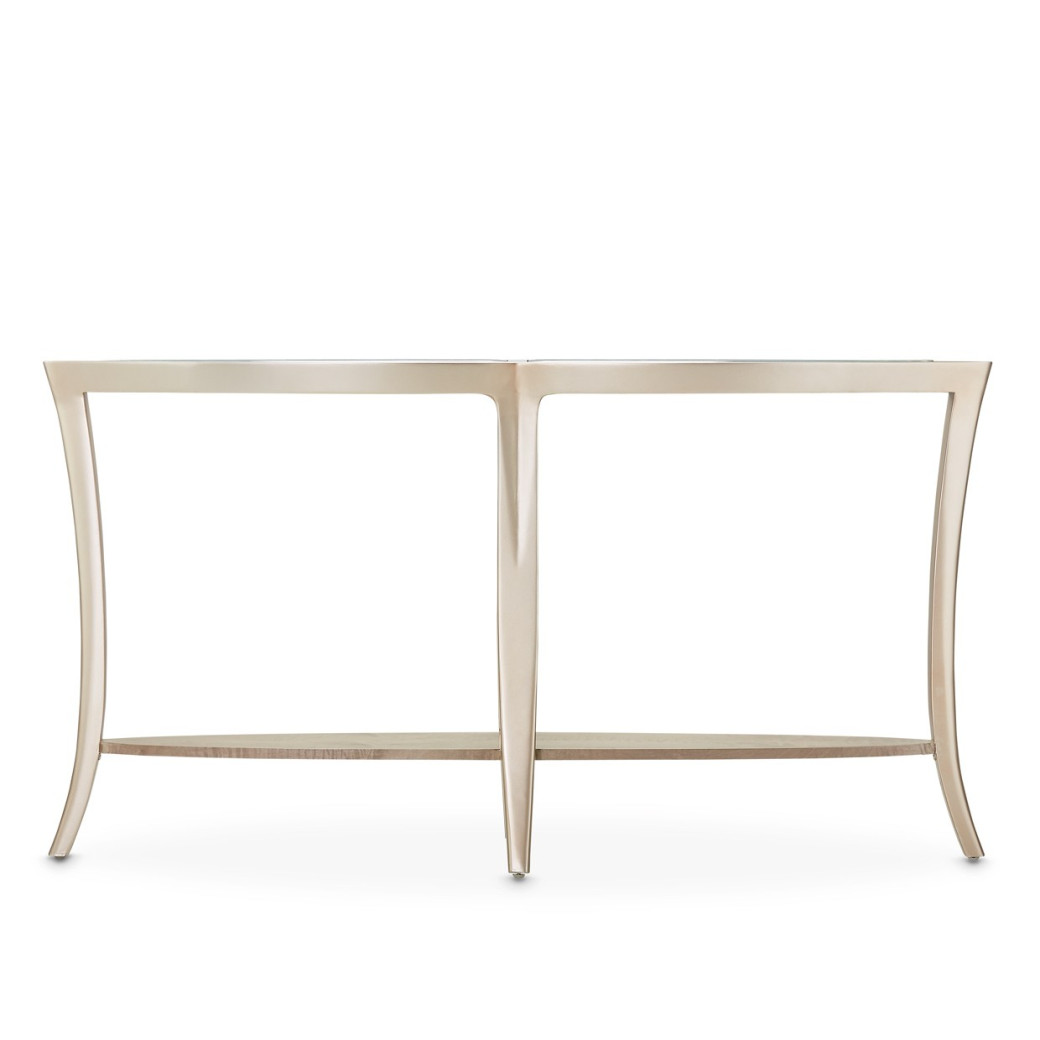 Console Table W/Glass Malibu Collection By Michael Amini