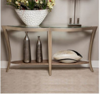 Console Table W/Glass Malibu Collection By Michael Amini