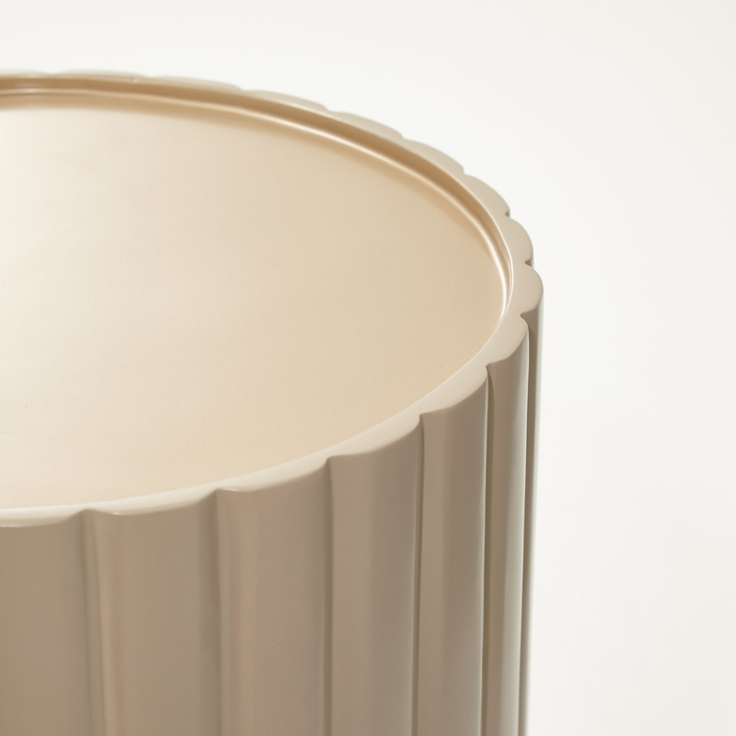 Round Chairside Table Malibu Crest Chardonnay Finish Collection by Michael Amini. 9007226-822