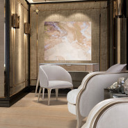 Malibu Crest Vanity Chair Chardonnay By Michael Amini
