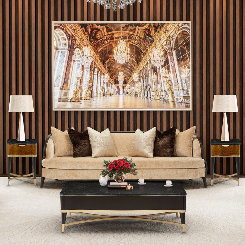 Sofa Malibu Crest Crotch Mahogany Collection By Michael Amini