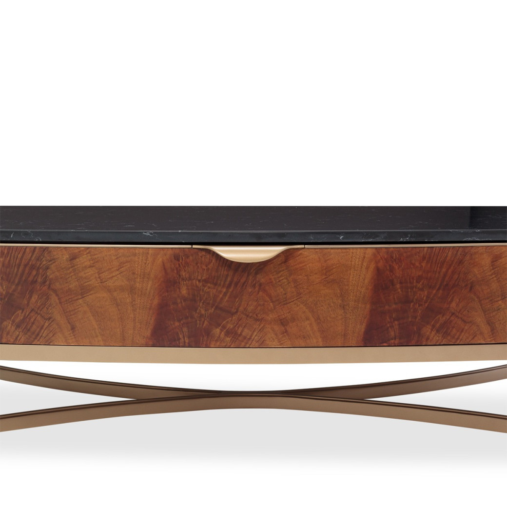 Rect. Cocktail Table Malibu Crest Crotch Mahogany Collection By Michael Amini.9007201-411