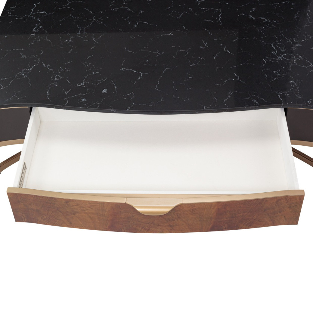 Rect. Cocktail Table Malibu Crest Crotch Mahogany Collection By Michael Amini.9007201-411