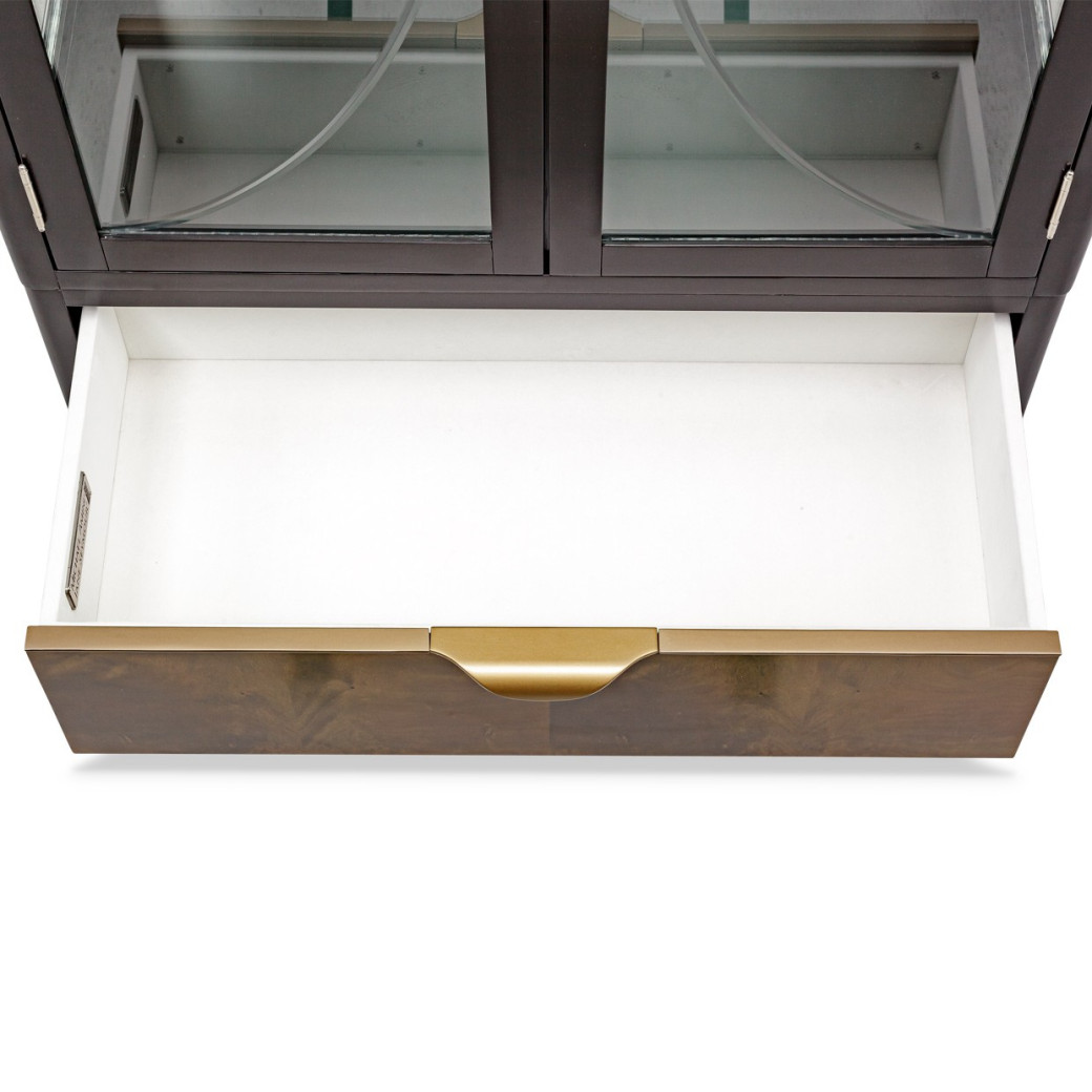 Display Cabinet (2 Pc) Malibu Crest Crotch Mahogany Collection By Michael Amini