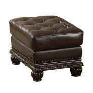 15034 Espresso Top Grain Leather Ottoman Anondale Collection by Acme Furniture