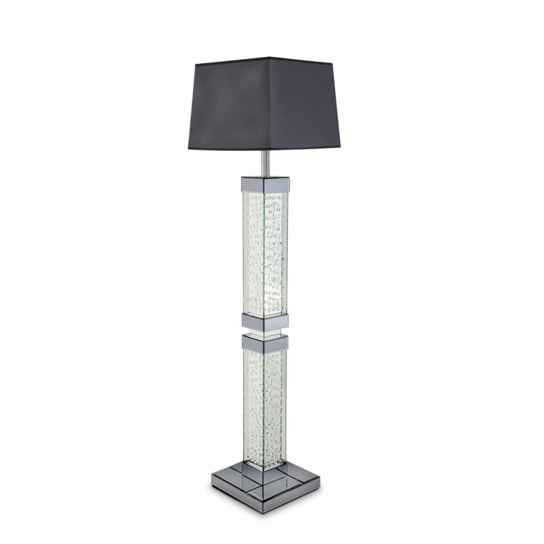 Michael Amini Slender Floor Lamp w/Rectangular Lamp Shade Gray (2pc)