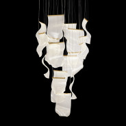 LT-CH1017CRM-18CLR Michael Amini Sheer Waves 18 Light Round LED Chandelier Chrome