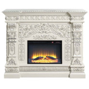 AC01617 Antique White Finish Fireplace Vanaheim Collection By Acme Furniture