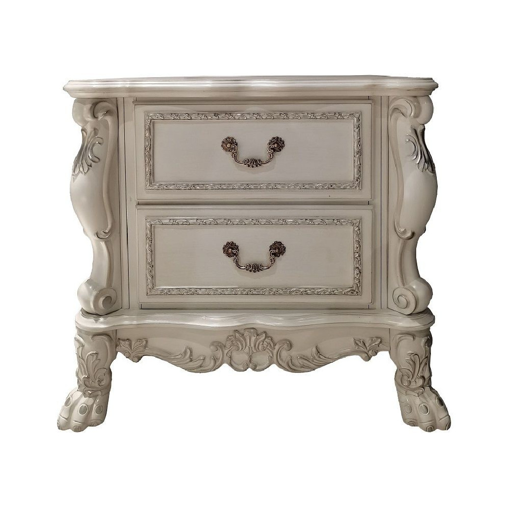 BD01708Q Queen Bed Bone White Finish Dresden Collection by Acme Furniture