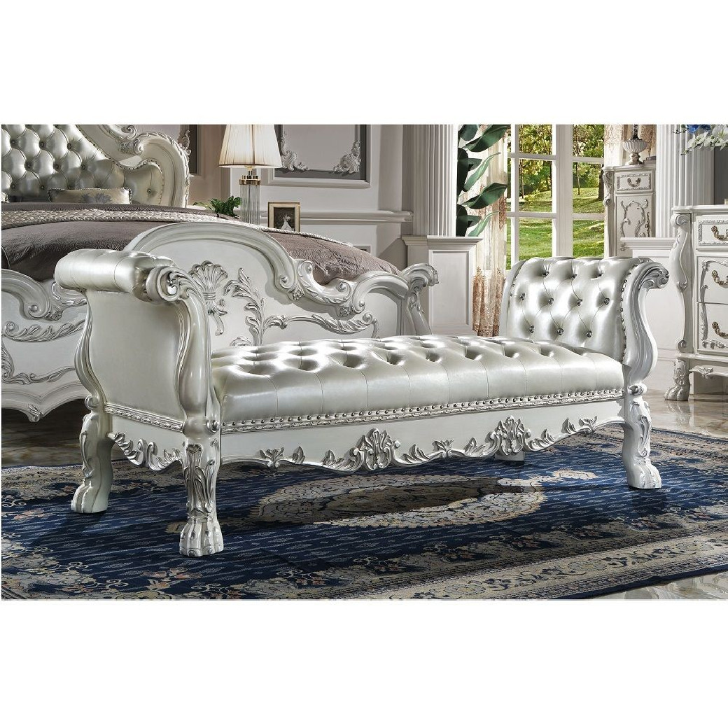 BD01708Q Queen Bed Bone White Finish Dresden Collection by Acme Furniture