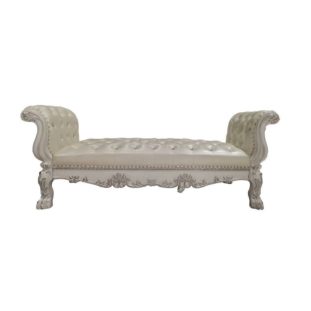 BD01708Q Queen Bed Bone White Finish Dresden Collection by Acme Furniture