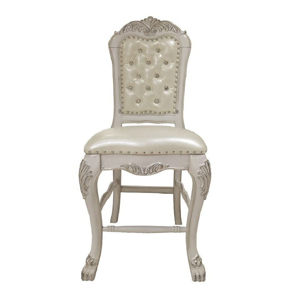 DN01705 7PC Counter Height Table Dresden Bone White Collection By Acme Furniture