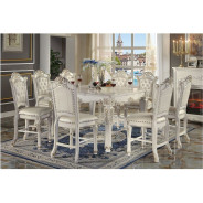 DN01515 7PC Vendome Antique Pearl Collection Counter Height Dining Table Set by Acme Furniture