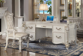 OF01517 Vendome Antique Pearl Collection Executive Writing Desk By Acme Furniture