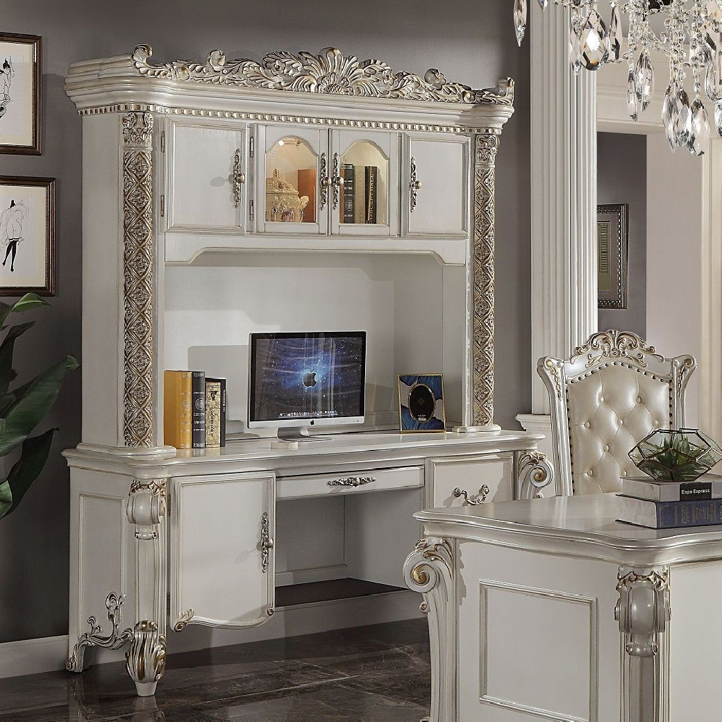 OF01517 Vendome Antique Pearl Collection Executive Writing Desk By Acme Furniture