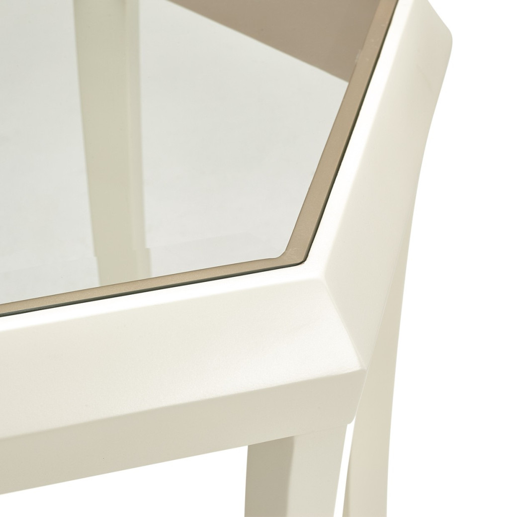 Hexagon Cocktail Table W/Glass Champagne La Rachele Collection by  Michael Amini