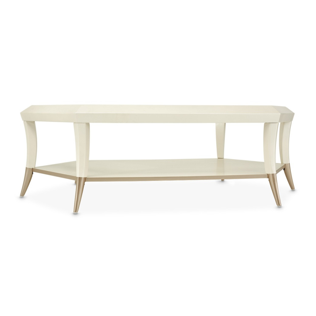 Hexagon Cocktail Table W/Glass Champagne La Rachele Collection by  Michael Amini