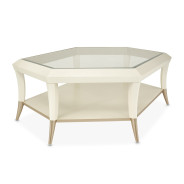 Hexagon Cocktail Table W/Glass Champagne La Rachele Collection by  Michael Amini