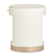 Round End Table W/ Marble Top  Champagne La Rachelle Collection By Michael Amini