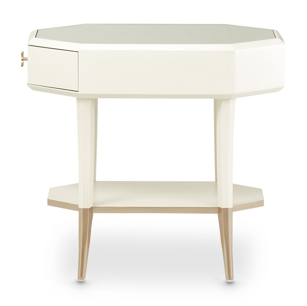 Octagonal End Table W/Drawer La Rachelle Collection By Michael Amini.9034202-136