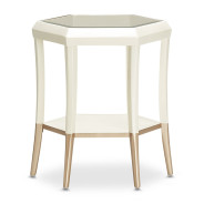 Hexagon Accent Table Medium Champagne La Rachelle Collection By Michael Amini