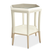 Hexagon Accent Table Medium Champagne La Rachelle Collection By Michael Amini