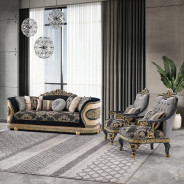HD 9012 Homey Design Upholstery Living Room Set European Art Deco Style