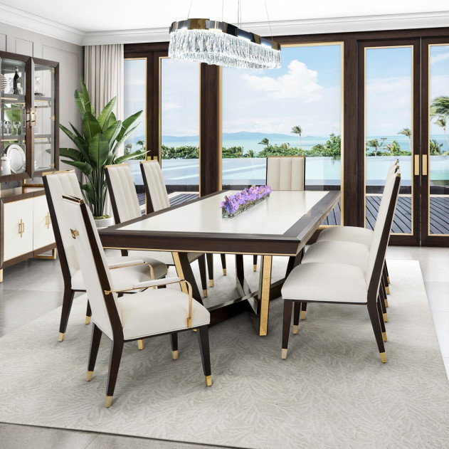 7PC Rectangular Dining Table Belmont Place Collection by Michael Amini.9085000-409