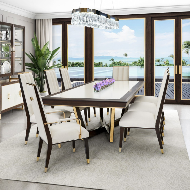 7PC Rectangular Dining Table Belmont Place Collection by Michael Amini.9085000-409