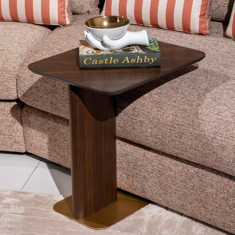 LFR-AMRA225-223 Accent Table-Medium Eggshell Walnut Amora Collection By Michael Amini