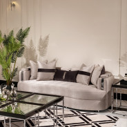 LFR-CRMA815-ZNC-808 Sofa Carmela Zinc Silver Collection By Michael Amini