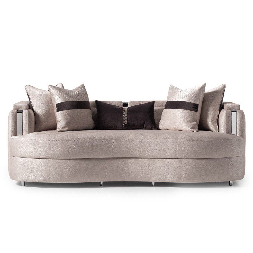 LFR-CRMA815-ZNC-808 Sofa Carmela Zinc Silver Collection By Michael Amini